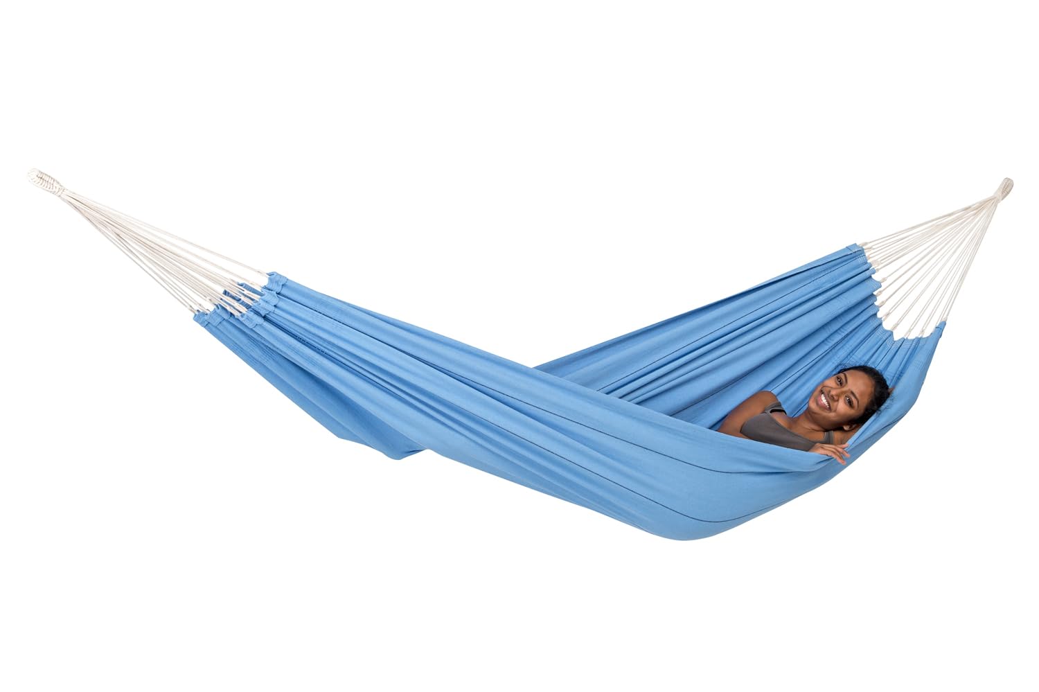 Amazonas - XL Hamac Arte | Hamac brésilien Classique avec Fines Rayures tressées à la Main | Surface de 230 x 150 cm | Charge jusqu'à 200 kg | Couleur : Bleu