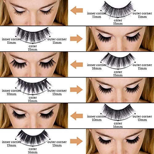 AROIC 30 Pairs False Eyelashes Kit - 3D 6D Volume Wispy Lashes with 6 Styles, Soft Lightweight Natural Look, Reusable Handmade Fluffy Lashes for Women Girls(Everyday/Cat Eye/Mink Effect/Party) - Image 8
