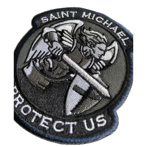 Polizeimemesshop St.Michael Textilpatch mit Klett - Polizei Patch - Klettpatch - Schutzpatron - Protect Us