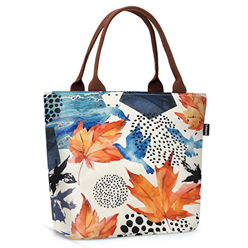 Image of Gloppie Lunch Bag for Women 9L Insulated Lunch Tote Leakproof Cooler Bag | Easy to Wipe Clean, Portable Thermal Bags for Work, Office, Picnic, Keeps Meals Cool Fresh In Summer,Fits 10 Cans, Maple Leaf