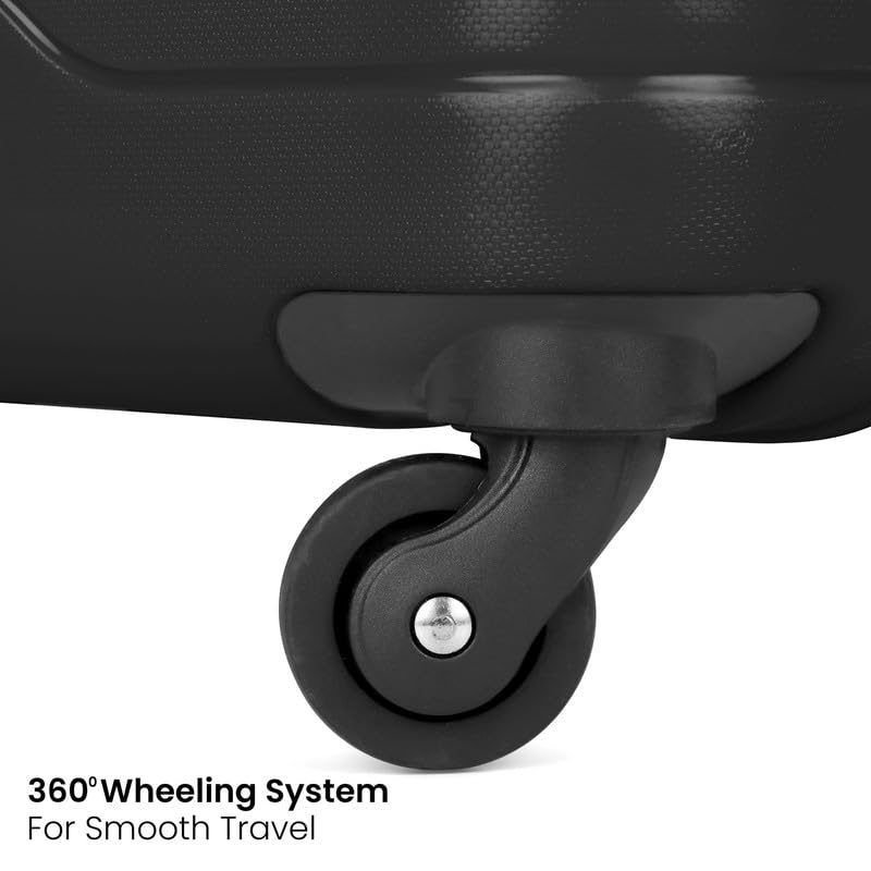 Image of TRAVELBUDDY Infinity 58 CM Cabin Hard Case Tourist Travel Luggage | Lightweight 4 Spinner Wheels Luggage | Suitcase | Cabin Trolley Bag | Small - Black | 5 Year Warranty