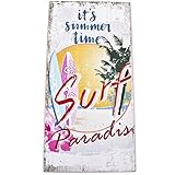Dadeldo Living & Lifestyle Holzschild -Surf Paradise- 40x20cm bunt Dekoration Wandbild Vintage Design