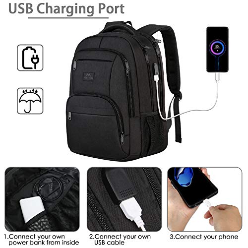 Bookbag for Men, 15.6 Inch Anti-Theft Water Resistant Laptop Backpack with USB Charging Port for School College Boys… - Image 4