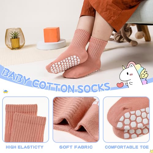 SeeyAN Baby Non Slip Socks Toddler Boys Girls Grips Cotton Anti Skids Crew Cute Cartoon Infant Socks 5 Pairs4