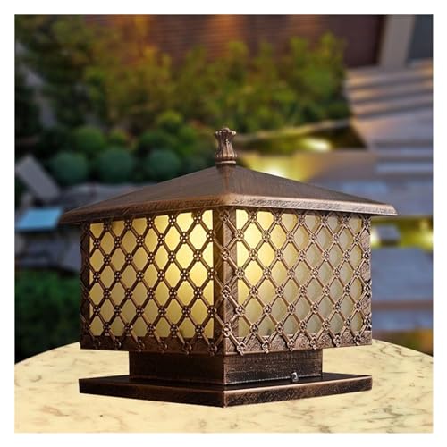 Lampadaire extérieur bronze antique pour pilier et lanterne de colonne vintage