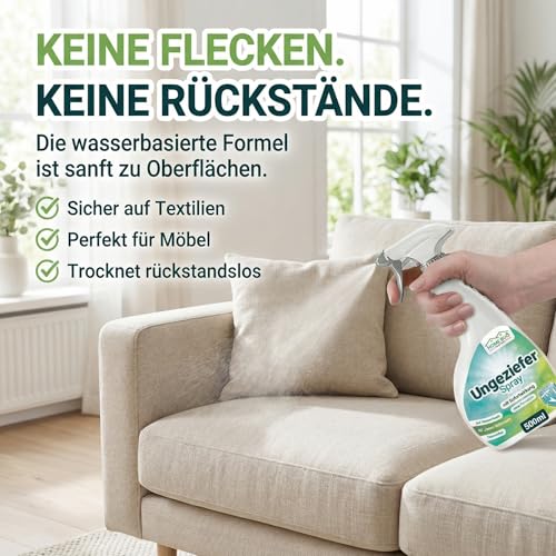 HomeBugProtect Insektenspray & Ungezieferspray 500ml - effektives insektenspray für innenräume & Wohnung - Hilft auch als Spinnespray, Fliegenspray, Fruchtfliegen Spray, UVM.