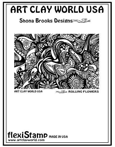FlexiStamps Texture Sheet Shona Brooks Rolling Flowers Design - 1 pc.