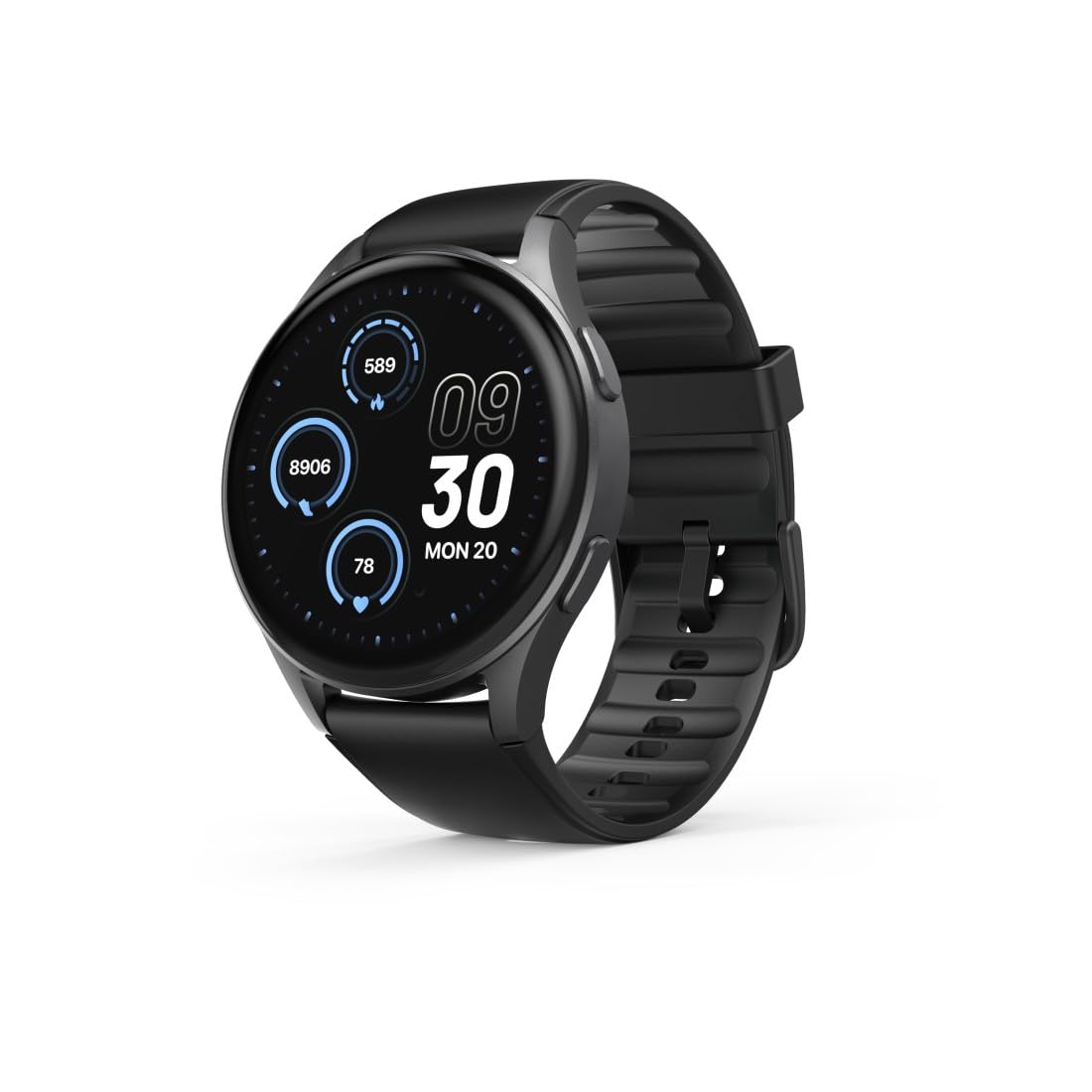 Hama Montre connectée GPS Intégré 8900" (Montre Sport, écran AMOLED 1,43", Fonction Prise d’appels, contrôle Vocal Alexa, altimètre barométrique, IP68), Noire
