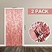 2 Pack Rose Gold Backdrop Birthday Decorations Foil Curtain Bachelorette Party Decor Rose Gold Decor Party Streamers Groovy Birthday Decorations Backdrop