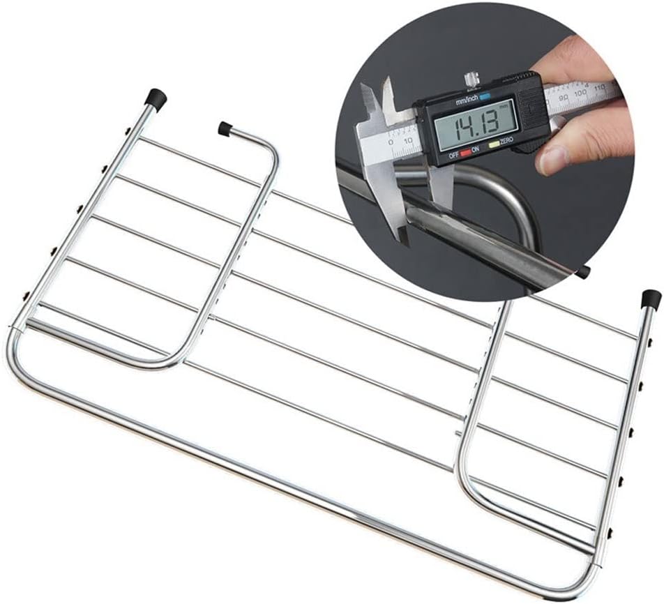 Drying Rack Stainless Steel Multifunctional Clothes Drying Rack Wall-Mounted Window Balcony Indoor Fence Small Clothes Drying Rack Portable Dryer (Brass)