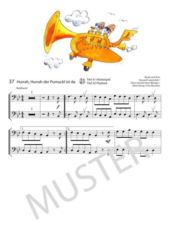 Posaunen Fuchs Band 1 und Spielbuch (EH3811, EH3810, 9783866260818, 9783866264021) + Poliertuch aus Mikrofaser (Starterset)