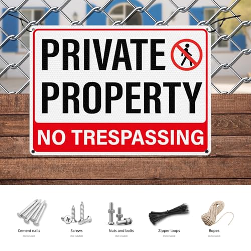Panneau Private Property No Trespassing plaque rigide resistante
