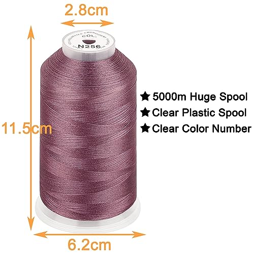 Image of New brothread - Single Huge Spool 5000M Each Polyester Embroidery Machine Thread 40WT for Commercial and Domestic Machines - Salmon(Janome Color)