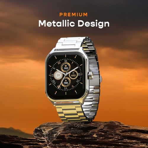 Image of Maxima Max Pro Volt+ Smartwatch 1.83 inch Ultra HD 2.5D Curved Display 650 Nits, BT Calling, AI Voice Assistant, Premium Metal Case, Heart Rate, Sleep, 100+ Sports Mode Smart Watch (Silver Blue)