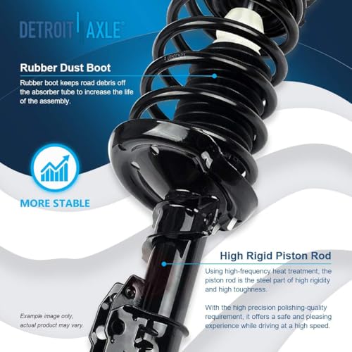 Image of Detroit Axle - Front Struts Rear Shocks for Chevrolet HHR Cobalt Pontiac G5 Pursuit, 2 Front Struts Coil Springs Assembly 2 Rear Shock Absorbers Assembly Replacement Suspension