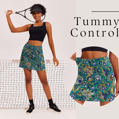 Image of Ekouaer 16 inch Golf Skorts for Woman with Inner Pockets Silicone Grippers Tennis Skirt Quick Dry Athletic Pickleball Skort