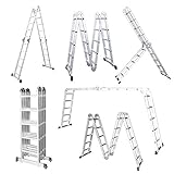 【Aluminum Gerüst Leiter】Korrosionsbeständig und schimmelresistent. Geeignet für eine Vielzahl von Lebensszenarien: Lagerhäuser, Bibliotheken, Supermärkte, Obstgärten, Baustellen, Werkstätten usw.