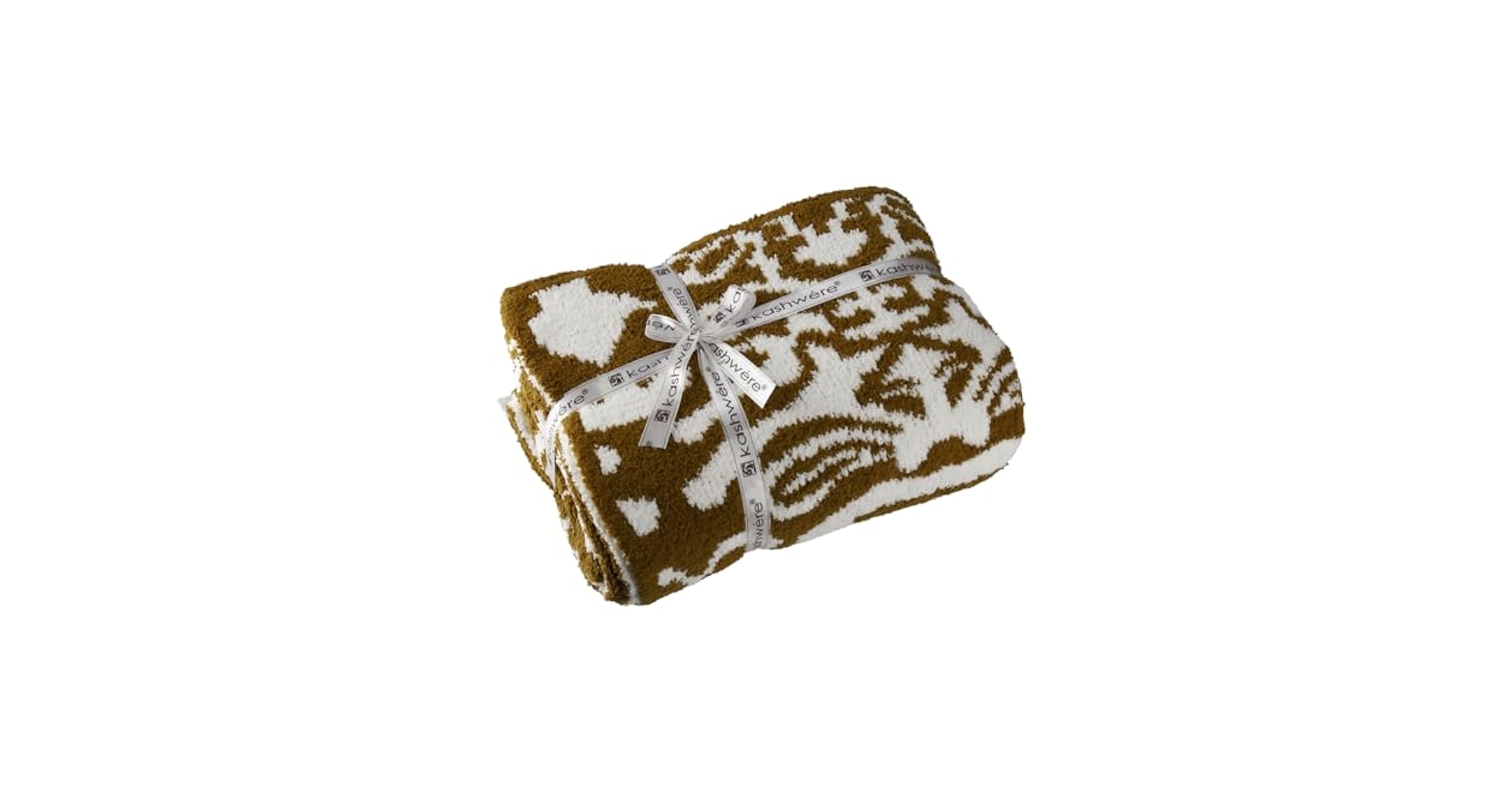 【新品未使用】 Kashwére キャメル／クリーム ブランケット Amazon｜カシウェア ブランケット ダマスク シングル用 マイクロ