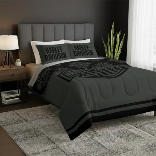 Northwest Harley-Davidson Simple HD Comforter and Sham Set, Full/Queen