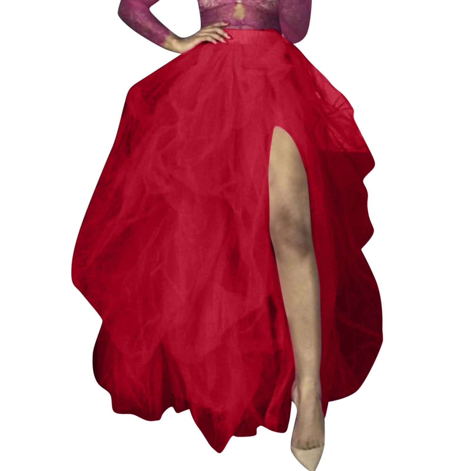 Tüllrock Schwarz Damen Hohe Taille Elastischer Gürtel Lässiger Poncho Damenrock Blasenrock Rock Kinder Mädchen Schwarzer Karneval Kostüme Sonnenkostüm Pink Kostüm Unterrock Weiß Kurz