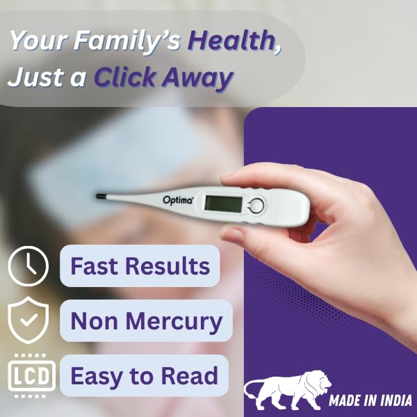 Image of Digital Thermometer For Fever Home Clear LCD Display Non Mercury Accuracy Plus Minus 0 point 2 Degree C Body Temperature Range 32 To 42 point 9 ODT 01 Optima