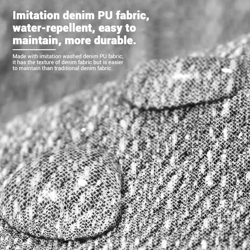 Wallet for Women, Small Bifold Wallet, PU leather with Denim Texture with Zipper Pocket, Handle and Shoulder Chain4