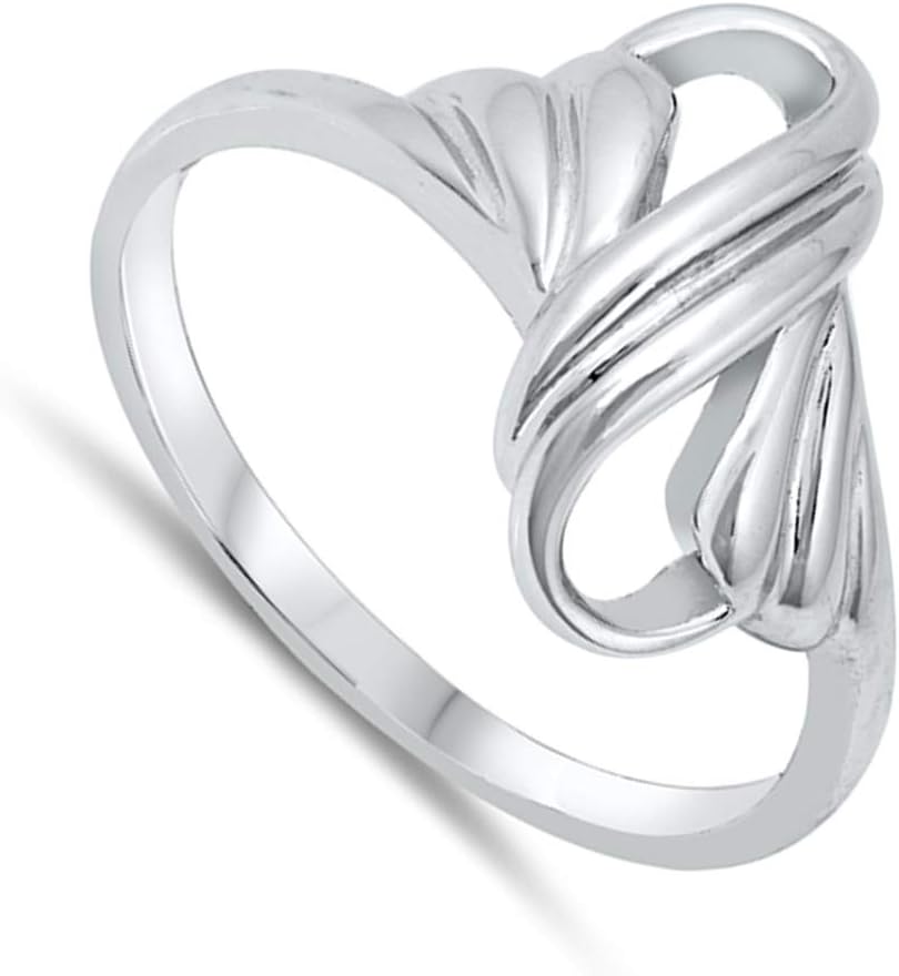 Criss Cross Polished Knot Infinity Ring New .925 Sterling Silver Band Sizes 5-9
