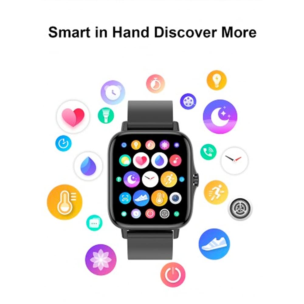 DCU TECNOLOGIC Smartwatch moderno smart watch chiamate notifiche app e chiamate 8 modalità sportive ip67 2 cinturini inclusi silicone nero+silicone blu navy