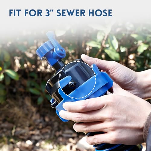 Image of DUMPMAN RV Sewer Hose Rinse Kit | 10-Ft water hose, 6-way blaster rinse cap, with water control valve