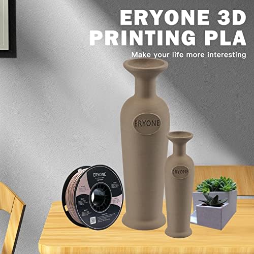 Eryone filament PLA, filament PLA 1,75 mm, drewniany filament PLA do drukarki i długopisu 3D FDM, 1 kg, 1 szpula
