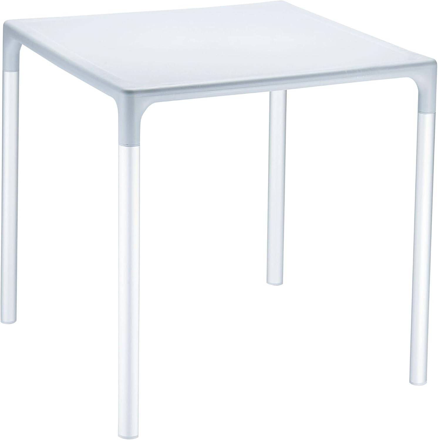 Compamia Mango 28 Aluminum Patio Dining Table in Silver Gray, Commercial Grade