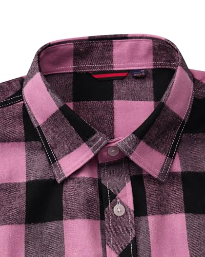 Image of Alimens & Gentle Men's Button Down Regular Fit Long Sleeve Plaid Flannel Casual Shirts