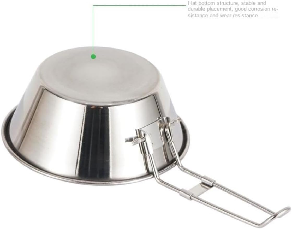 Camping Kitchen Utensil Outdoor 304 Stainless Steel Folding Bowl Picnic Barbecue Mountaineering Camping Portable Cooker for Outdoor Cooking