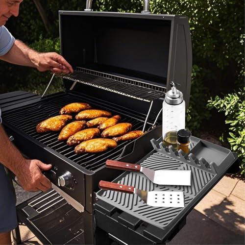 Silikon Grillmatte für TAINO HERO XL BBQ Smoker GRILLWAGEN, Hitzebeständige Ablagematte Matte für Grillspachtel, BBQ Grillzubehör