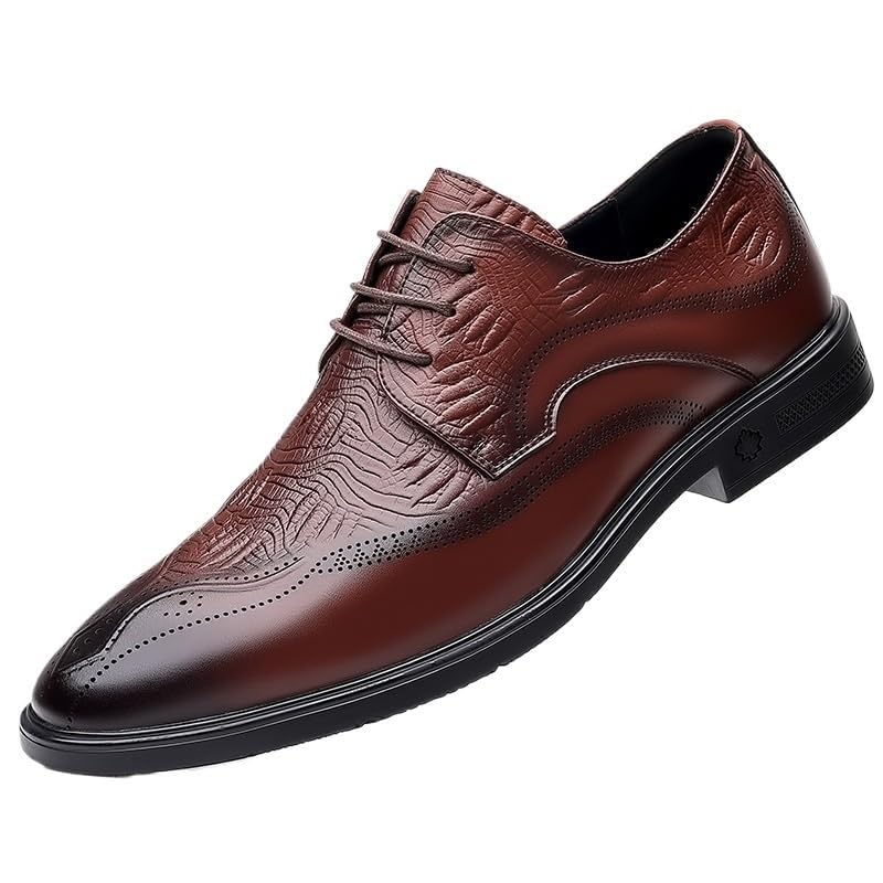 Men's Dress Shoes Oxford Leather Formal Business Wedding Comfortable Lace-Up Cap Toe Non Slip Classic for Office