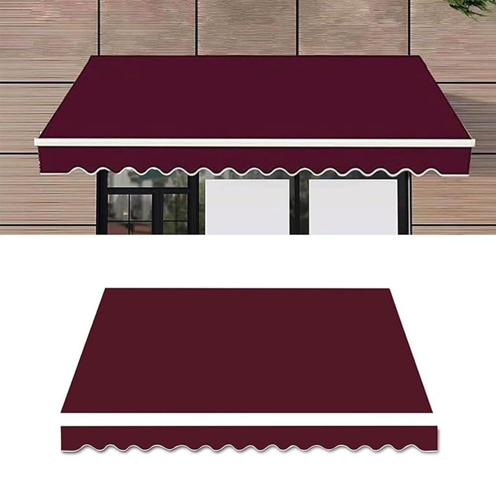 Toile pour store banne 6x3m rouge imperméable de remplacement durable