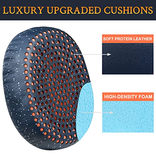 Image of SOULWIT Earpads Replacement for Skullcandy Riff, Riff2 Wired /Wireless On-Ear Headphones, Ear Pads Cushions with Softer Leather, Noise Isolation Foam (Blue)