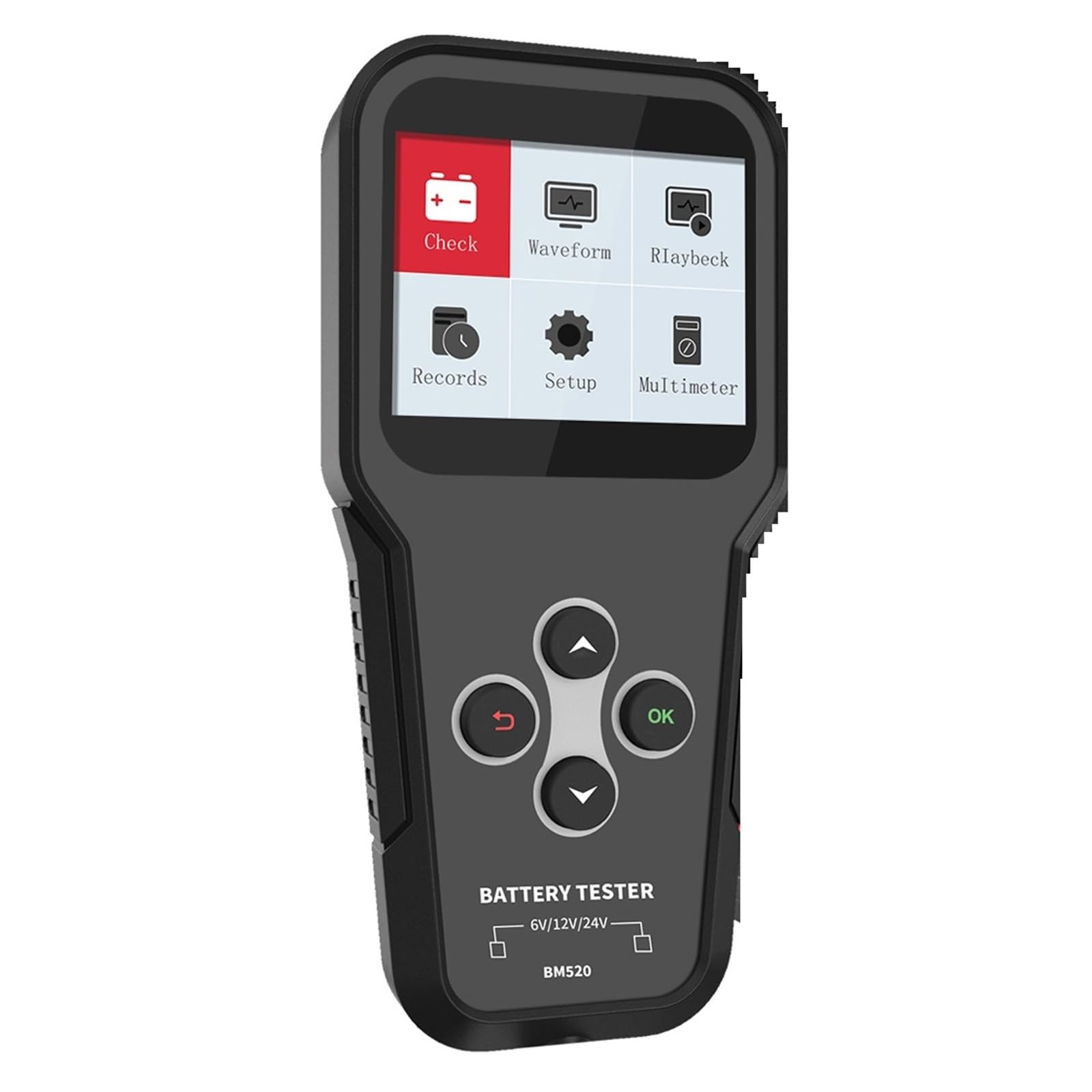 Tester Akumulatora Samochód Motocykl Ciężarówka 6V 12V 24V Akumulator Cyfrowe Narzędzie Diagnostyczne Rozruchowy Obwodu Ładowania Szybkie Dokładne Wykrywanie(BM520)