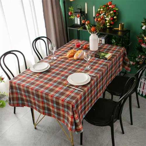 Nappe rectangulaire rayée en coton lourd qui protège votre table