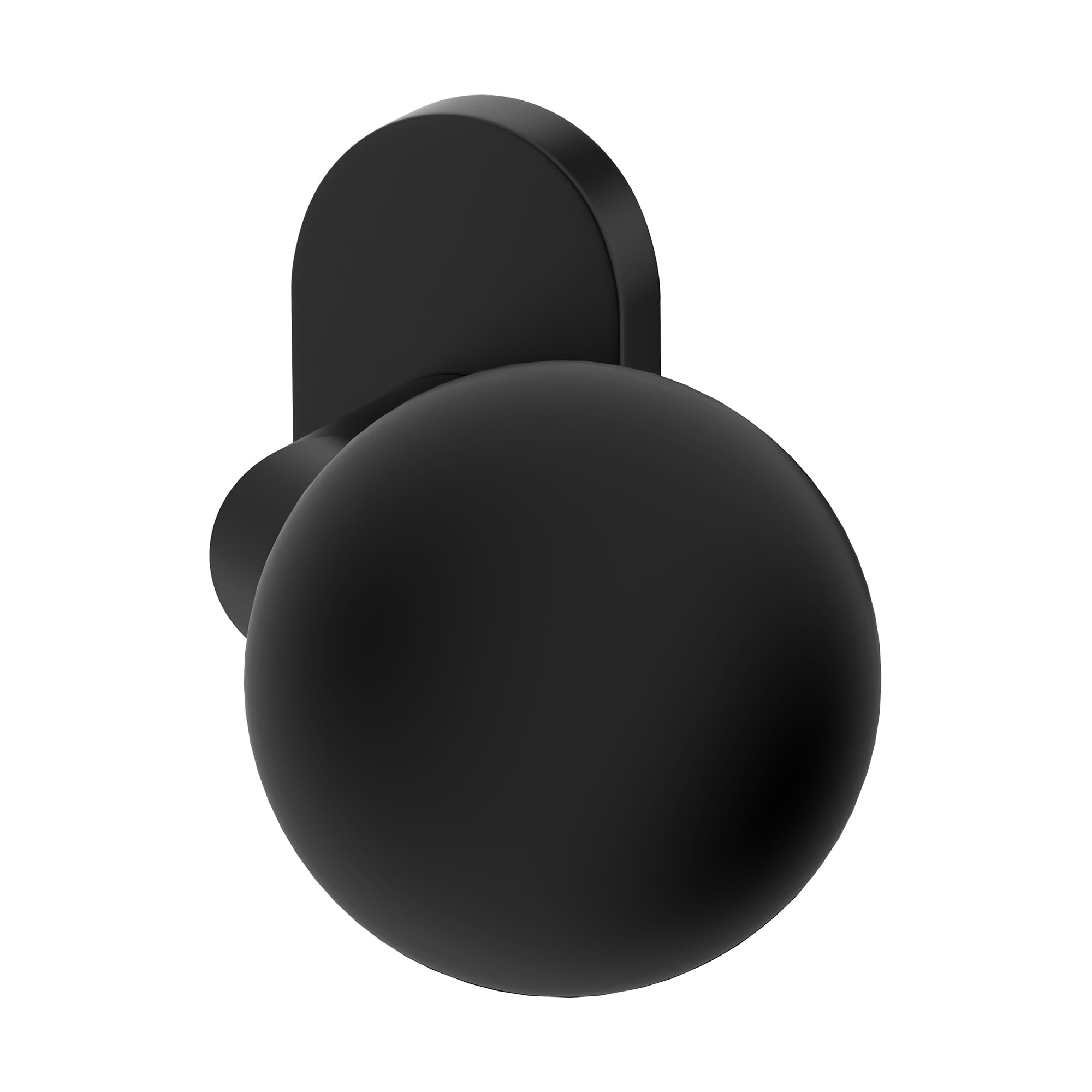 ERGO line Fest Schwarz Türknopf, 1 Oval Türknauf für Haustüren und Innentüren, Nicht Drehbar, Kugelknauf auf Ovalrosette, Feststehender Türknopf aus V2A Edelstahl