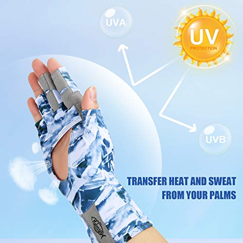 image for Palmyth UV Protection Fishing Fingerless Gloves UPF50+ Sun Gloves Men 
