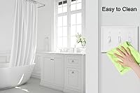 Vista 6 de Cubierta de Interruptor de Luz Triple Toggle Luca Placa de Pared Metálica, Paquete de 2 Blanco 3 Gang, Cubierta de Interruptor de Luz Placa