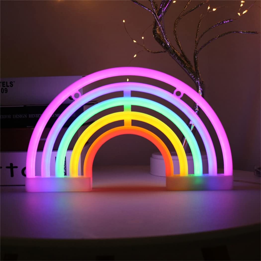 Letreros de neón Rainbow Night Light USB o Alimentado por batería para la habitación de los niños Lámparas de Noche Dormitorio de Las niñas Colgando en la Pared Decoración del Partido