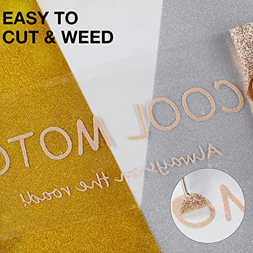 Image of HTVRONT Glitter HTV Vinyl Roll - 10 inch x 8ft Brown Heat Transfer Vinyl for T Shirts, Glitter Iron on Vinyl for All Cutter Machine - Easy to Cut & Weed for Craft Design (Brown)