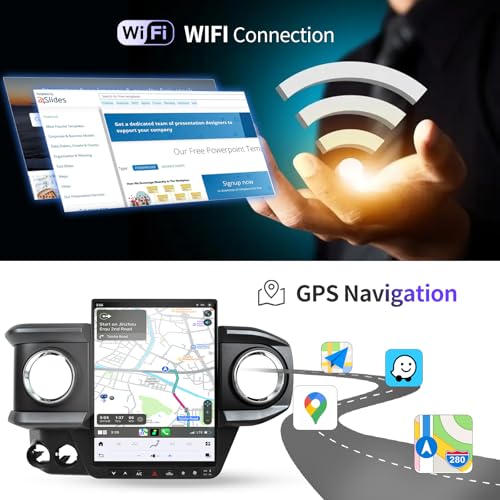 Image of Qualcomm Car Radio for Toyota Tacoma 2016-2023 Stereo Upgrade Wireless CarPlay /Android Auto 8+128G 13.8 Inch Tesla Style 2K Touch Screen with DSP GPS 4G WiFi FM /AM SWC Support Factory Backup Camera