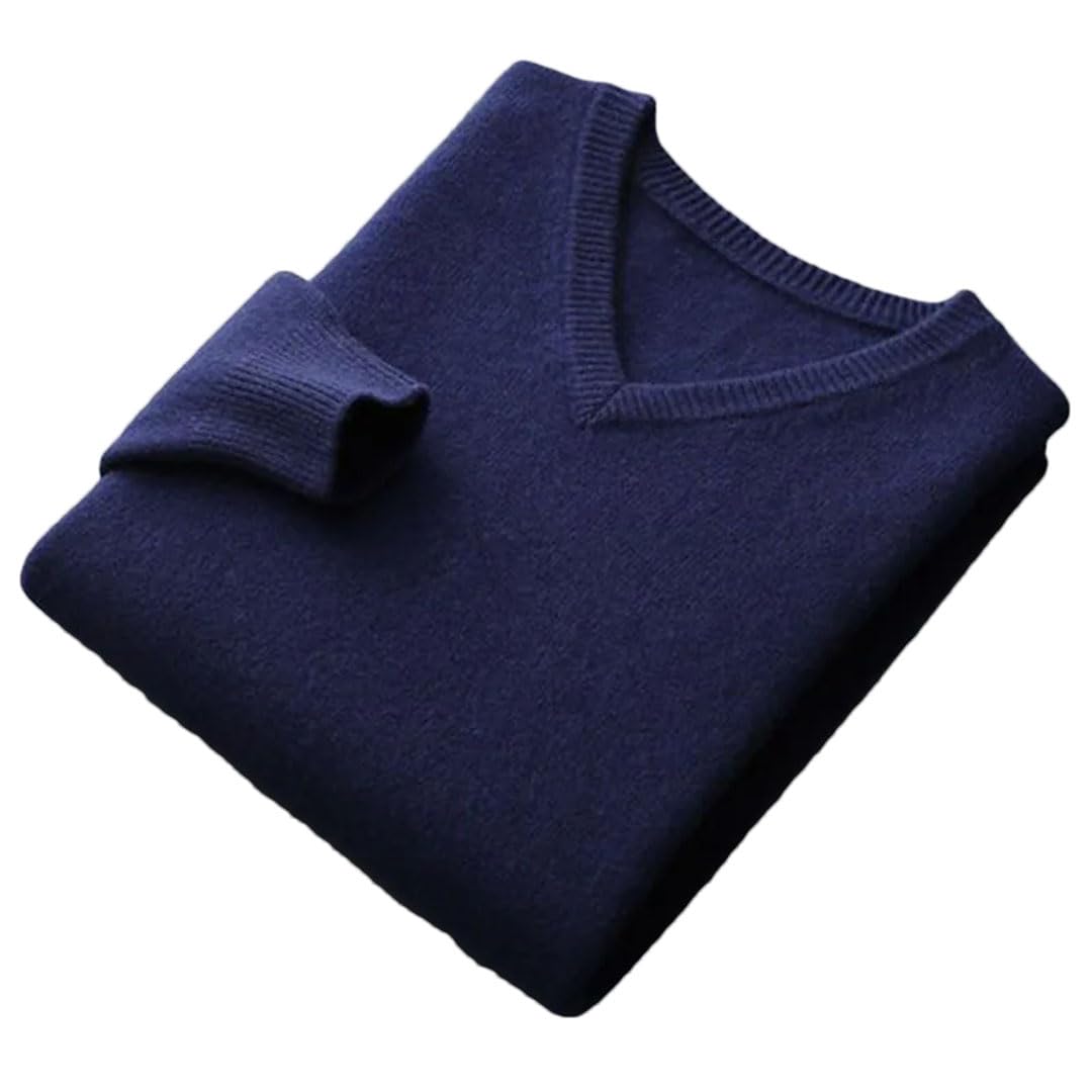 Vogrtcc Maglioni da Uomo in Cashmere con Scollo A V Maglioni Business Casual Lavorati A Maglia