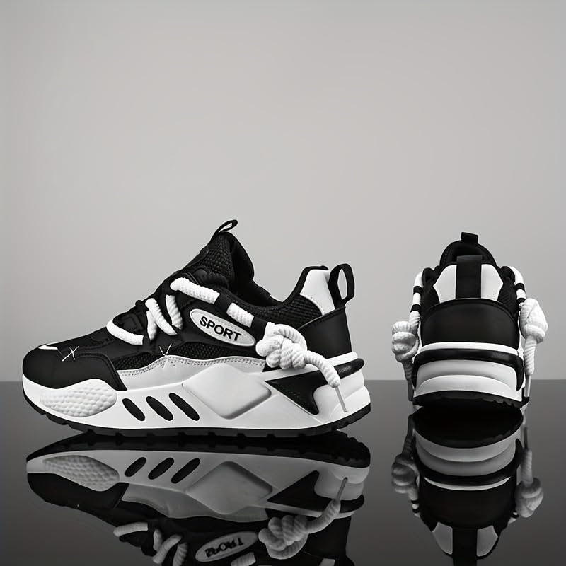 Trendy Platform Sneakers for Men, Soft Sole Comfy Jogging Shoes for All Seasons Plus Size3