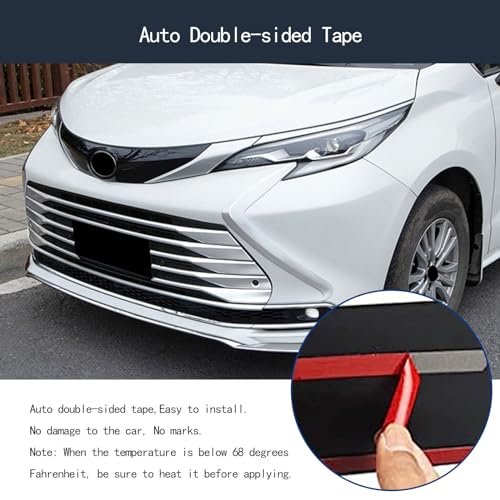 Image of Car Front Fascia Trim Compatible With Toyota Sienna 2021 2022 2023 2024 Front Grille Trim Headlight blade trim Exterior Car Accessories ABS 2PCS(Glossy Chrome Style)