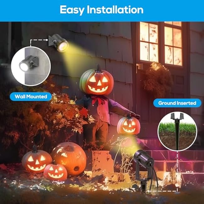 ZYAN Low Voltage Landscape Spotlights LED Landscape Lighting with Sensor, IP65 Waterproof Outdoor Lights for Yard Garden Pathway, Plant Tree Spoltights Dimmable with Timer, Auto ON/Off (4 Pack)