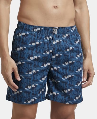 Image of Jockey US57 Men Super Combed Mercerized Cotton Woven Printed Boxer Shorts with Side Pockets (Pack of 2, Prints May Vary)